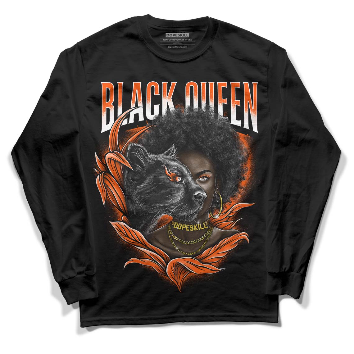 MSCHF Super Normal 2 Orange Milk DopeSkill Long Sleeve T-Shirt New Black Queen Graphic Streetwear - Black