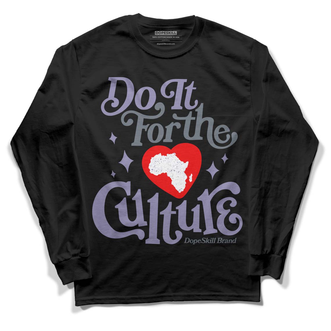 Jordan 5 Retro Low Indigo Haze DopeSkill Long Sleeve T-Shirt Do It For The Culture Graphic Streetwear - Black