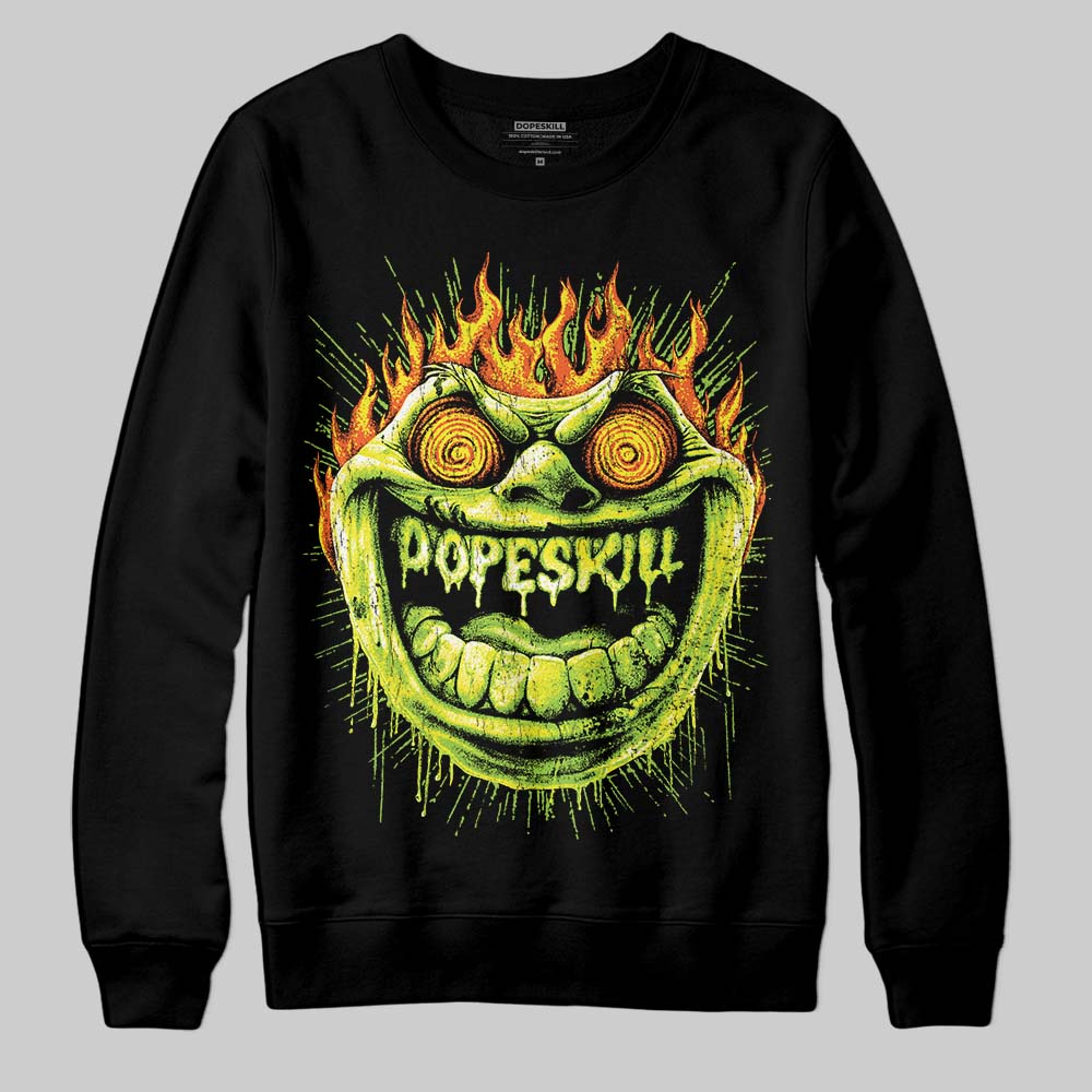 Neon Green Sneakers DopeSkill Sweatshirt Hellfire Graphic Streetwear - black