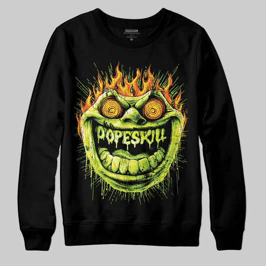Neon Green Sneakers DopeSkill Sweatshirt Hellfire Graphic Streetwear - black