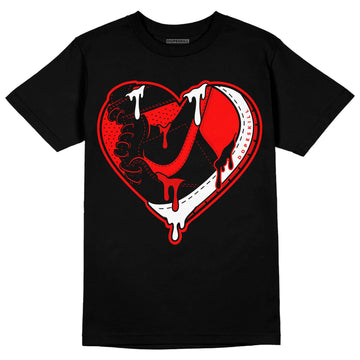 Jordan 1 Retro High OG "Satin Bred" DopeSkill T-Shirt Heart Jordan 1 Graphic Streetwear - Black 