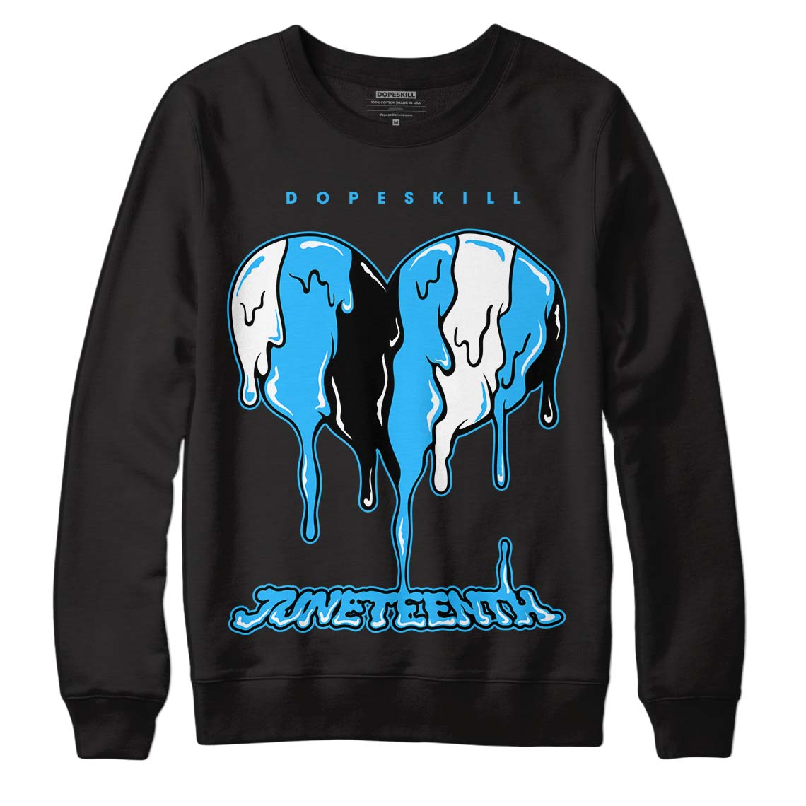 Jordan 1 High Retro OG “University Blue” DopeSkill Sweatshirt Juneteenth Heart Graphic Streetwear - Black