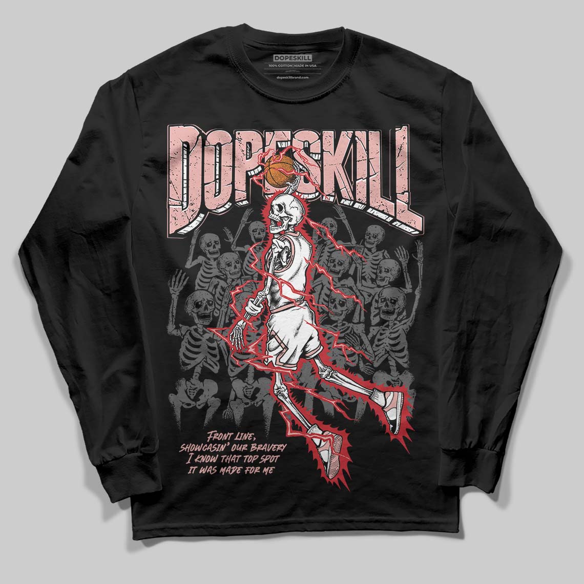Jordan 1 Low OG “Rust Pink” DopeSkill Long Sleeve T-Shirt Thunder Dunk Graphic Streetwear - Black
