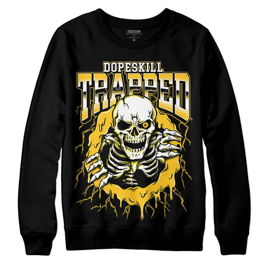 Jordan 4 Retro “Vivid Sulfur” DopeSkill Sweatshirt Trapped Halloween Graphic Streetwear - Black 