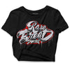 Jordan 2 Retro "Black Cement" DopeSkill Women's Crop Top Rare Breed Type Graphic Streetwear - Black