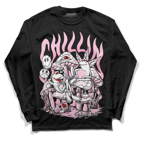 Dunk Low LX Pink Foam DopeSkill Long Sleeve T-Shirt Chillin Graphic Streetwear - Black