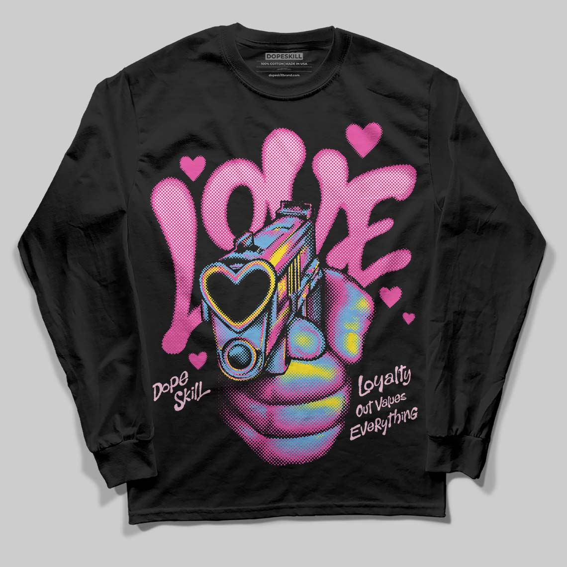 Dunk Low GS 'Triple Pink' DopeSkill Long Sleeve T-Shirt Love Shot Graphic Streetwear - black