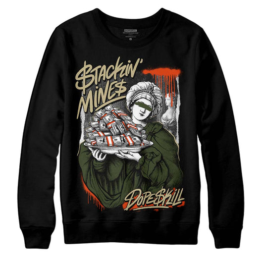 Olive Sneakers DopeSkill Sweatshirt Stackin Mines Graphic Streetwear - Black