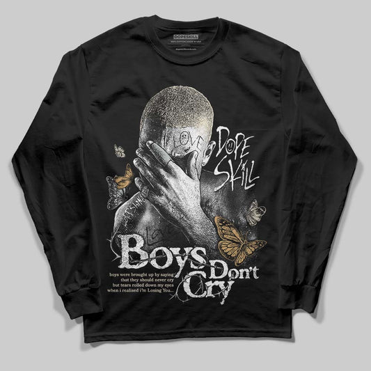 Jordan 5 Retro Reverse Metallic DopeSkill Long Sleeve T-Shirt Boys Don't Cry Graphic Streetwear - Black