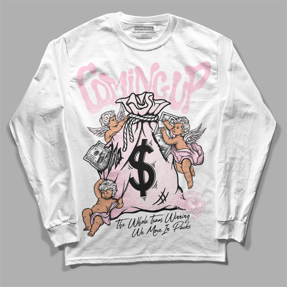 Dunk Low LX Pink Foam DopeSkill Long Sleeve T-Shirt Money Bag Coming Up Graphic Streetwear - White 