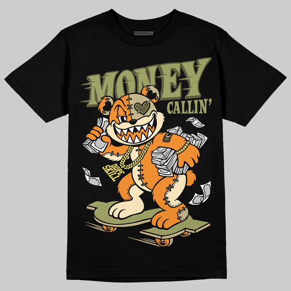 Olive Sneakers DopeSkill T-Shirt Money Callin' Graphic Streetwear - Black