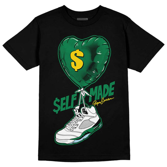 Jordan 5 “Lucky Green” DopeSkill T-Shirt Self Made Graphic Streetwear - Black