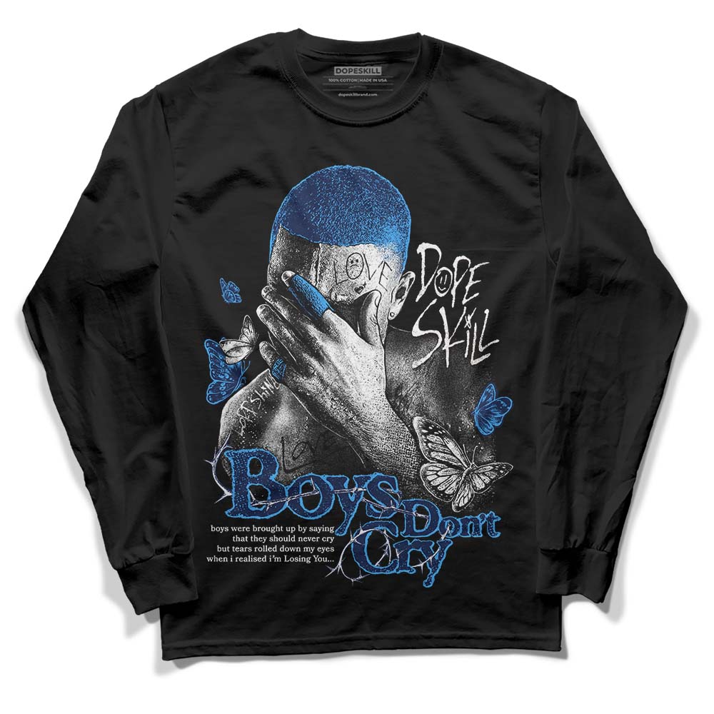 Jordan Spiz’ike Low “White/Obsidian” DopeSkill Long Sleeve T-Shirt Boys Don't Cry Graphic Streetwear - Black