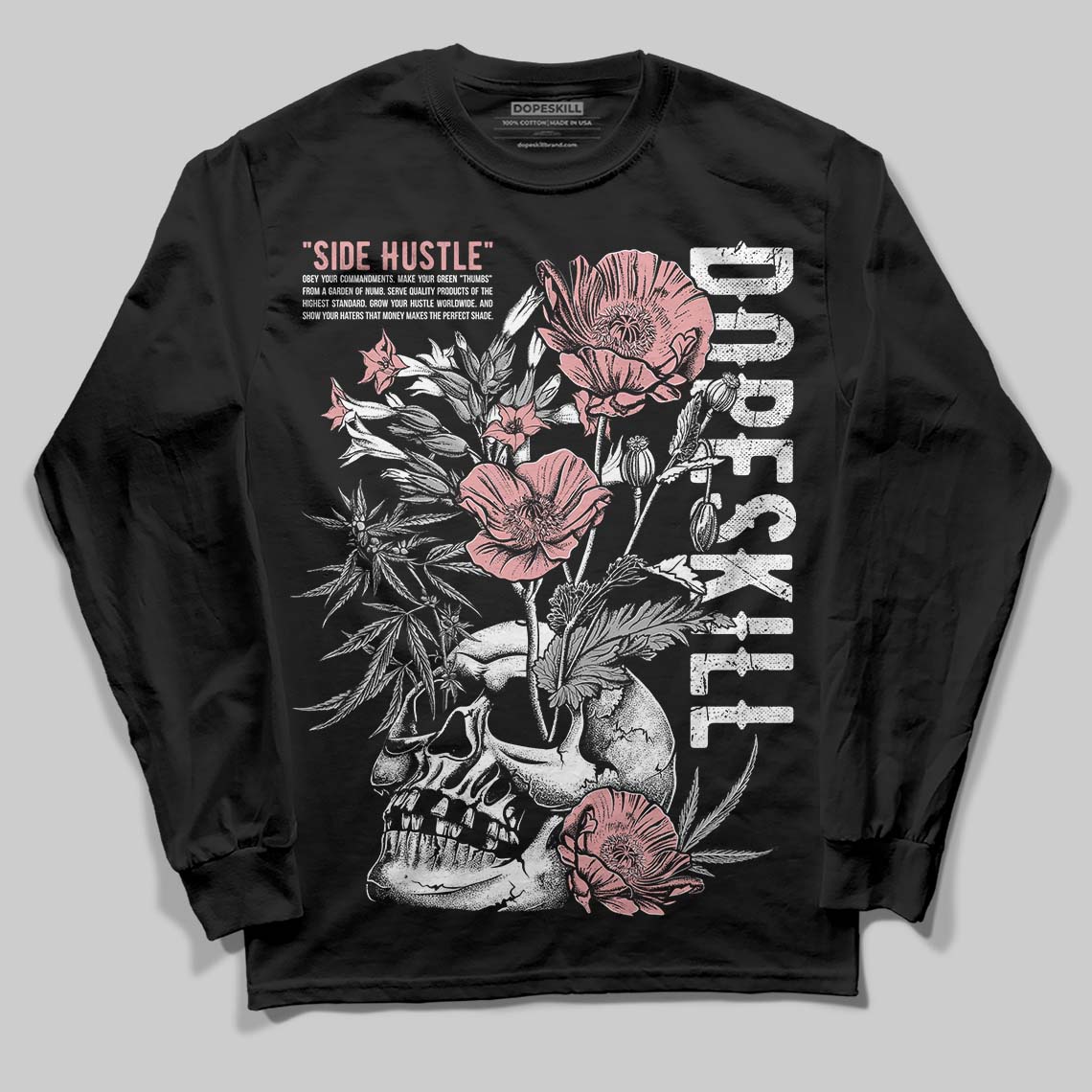 Harris Tweed x Wmns Dunk Low 'Black Phantom' DopeSkill Long Sleeve T-Shirt Side Hustle Graphic Streetwear - Black