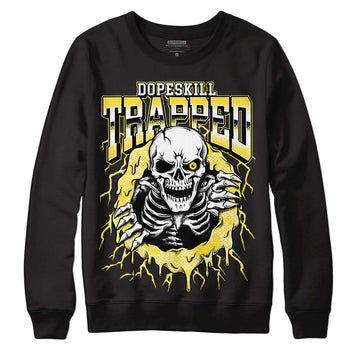 Yellow Snakeskin 11s DopeSkill Sweatshirt Trapped Halloween Graphic