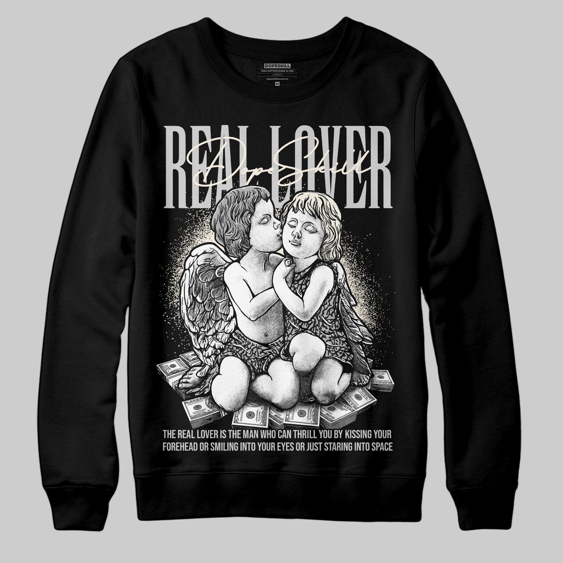 Jordan 3 “Off Noir” DopeSkill Sweatshirt Real Lover Graphic Streetwear - Black