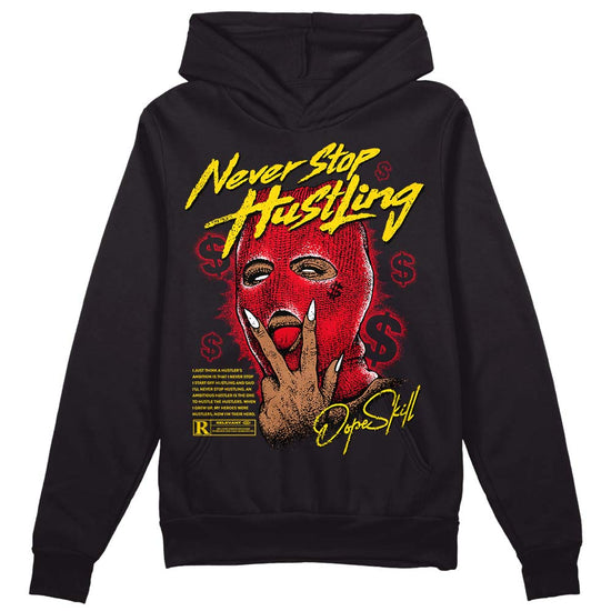 Jordan 4 Red Thunder  DopeSkill Hoodie Sweatshirt Never Stop Hustling Graphic Streetwear - Black
