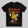 Orange, Black and White Sneakers DopeSkill Toddler Kids T-shirt Work Hard In Silence Graphic Streetwear - black