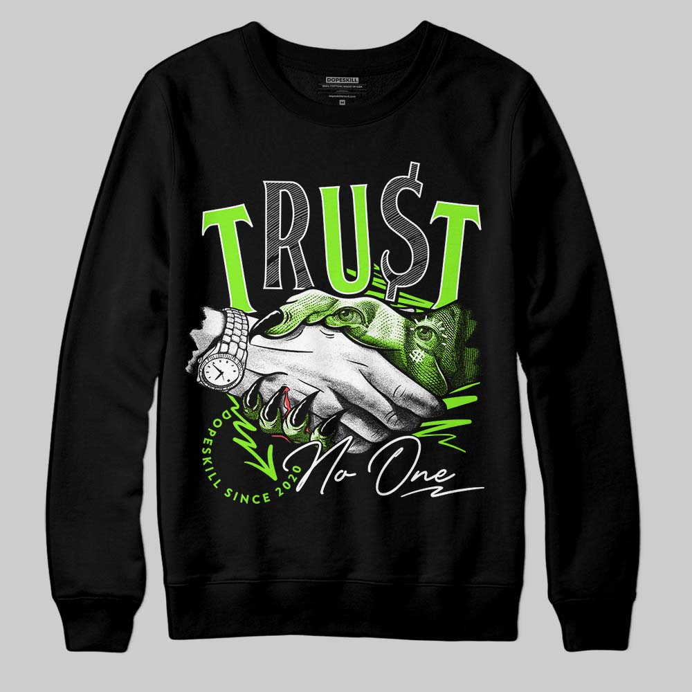 Neon Green Sneakers DopeSkill Sweatshirt Trust No One Graphic Streetwear