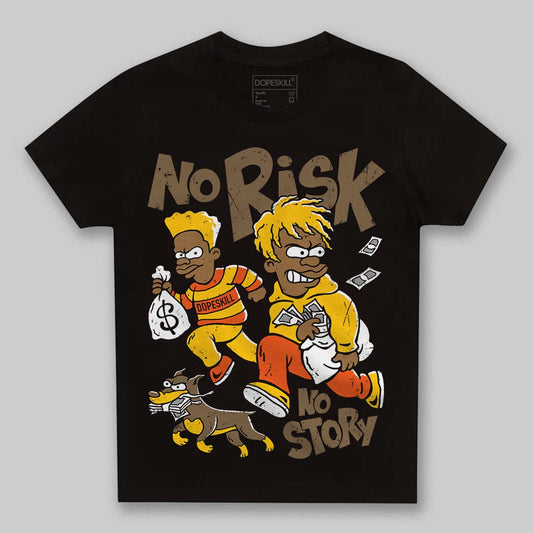 Yellow Sneakers DopeSkill Toddler Kids T-shirt No Risk No Story Graphic Streetwear - Black