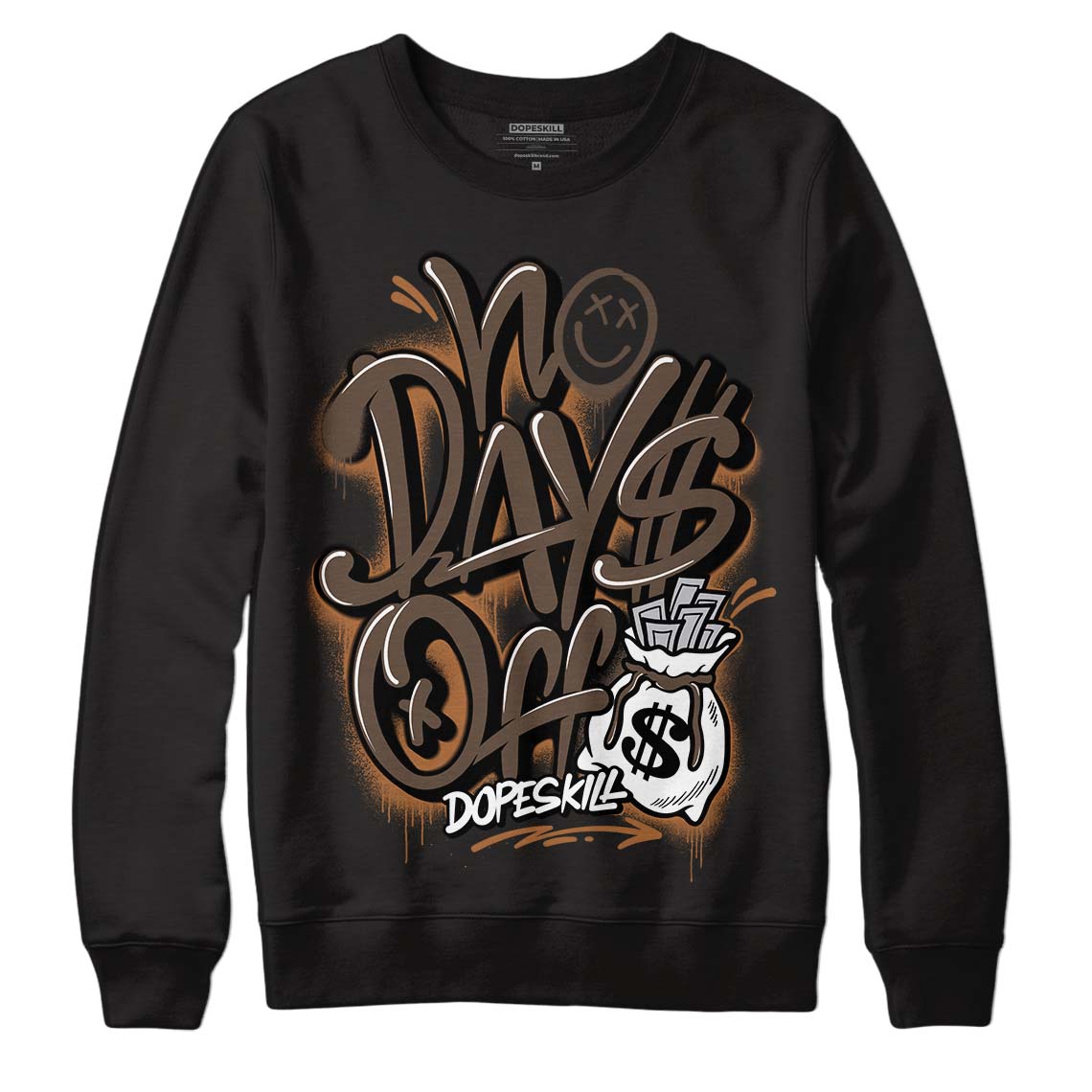 Jordan 1 Retro High OG Palomino DopeSkill Sweatshirt No Days Off Graphic Streetwear - Black