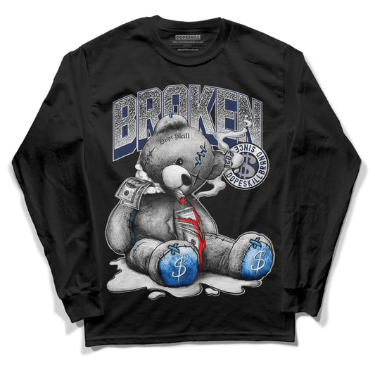 Jordan 3 "Midnight Navy" DopeSkill Long Sleeve T-Shirt Sick Bear Graphic Streetwear - Black