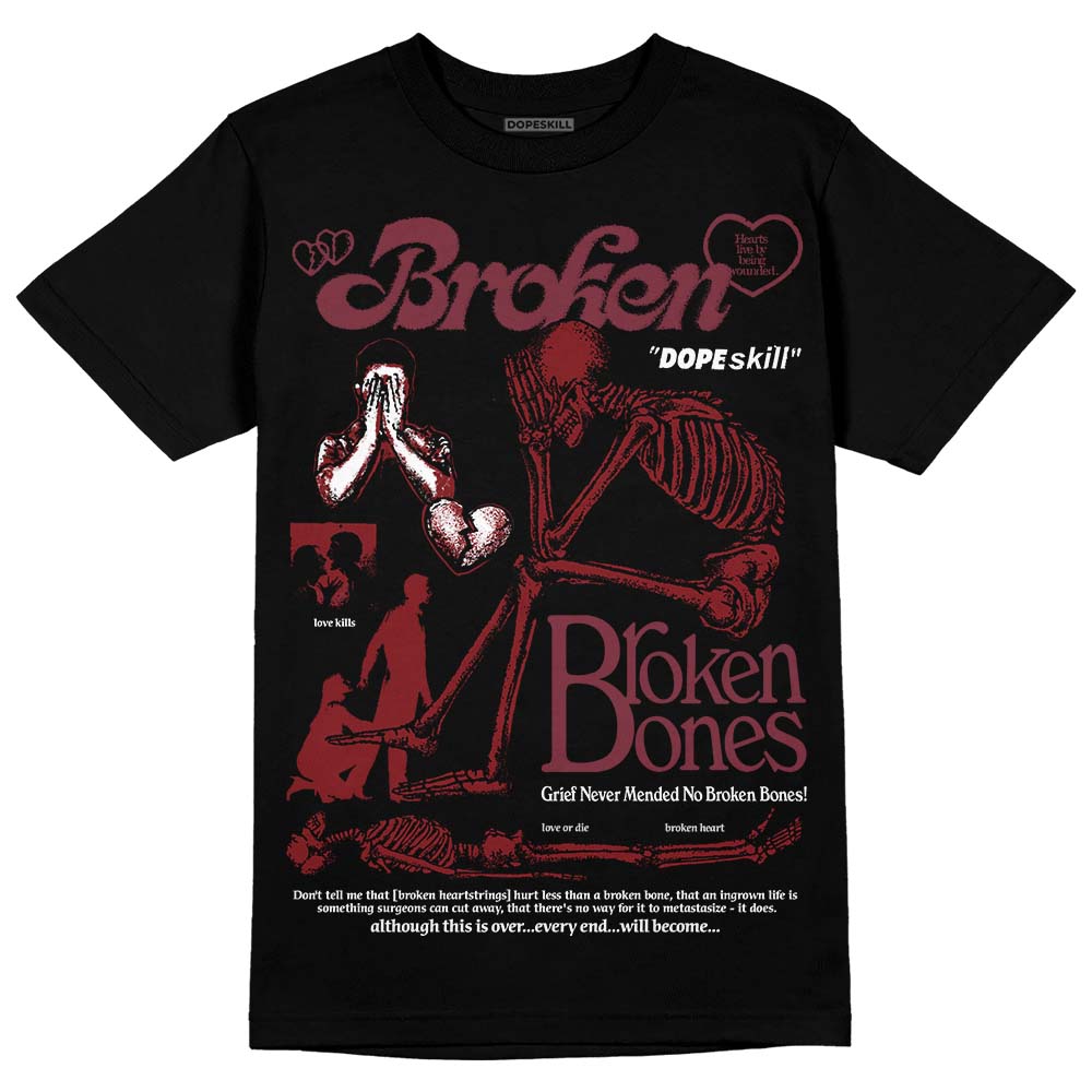 Jordan 1 Retro High OG “Team Red” DopeSkill T-Shirt Broken Bones Graphic Streetwear - Black