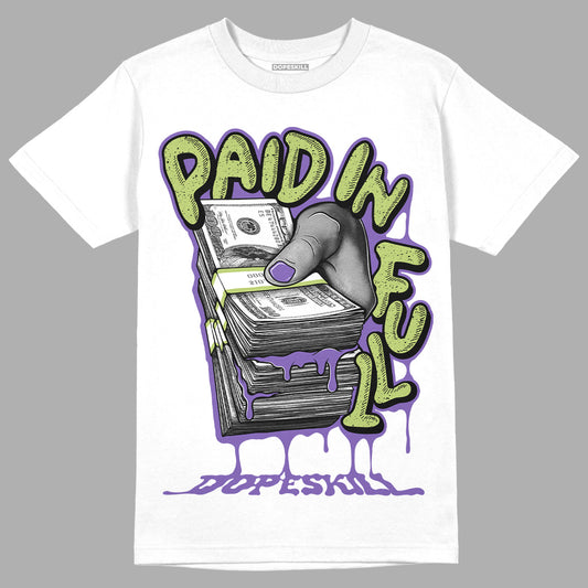 Jordan 4 Canyon Purple 2022 DopeSkill T-Shirt Paid In Full Graphic Streetwear - White 