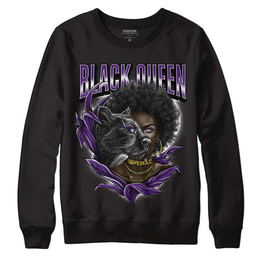 Jordan 12 “Field Purple” DopeSkill Sweatshirt New Black Queen Graphic Streetwear - Black