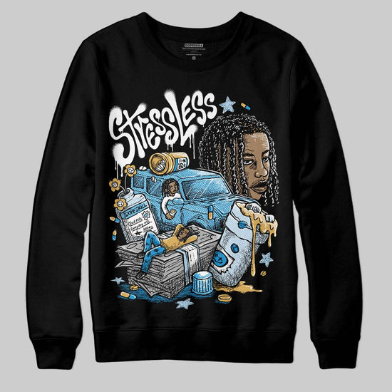 Jordan 4 Denim “Worn Blue” DopeSkill Sweatshirt Stressless Graphic Streetwear - Black