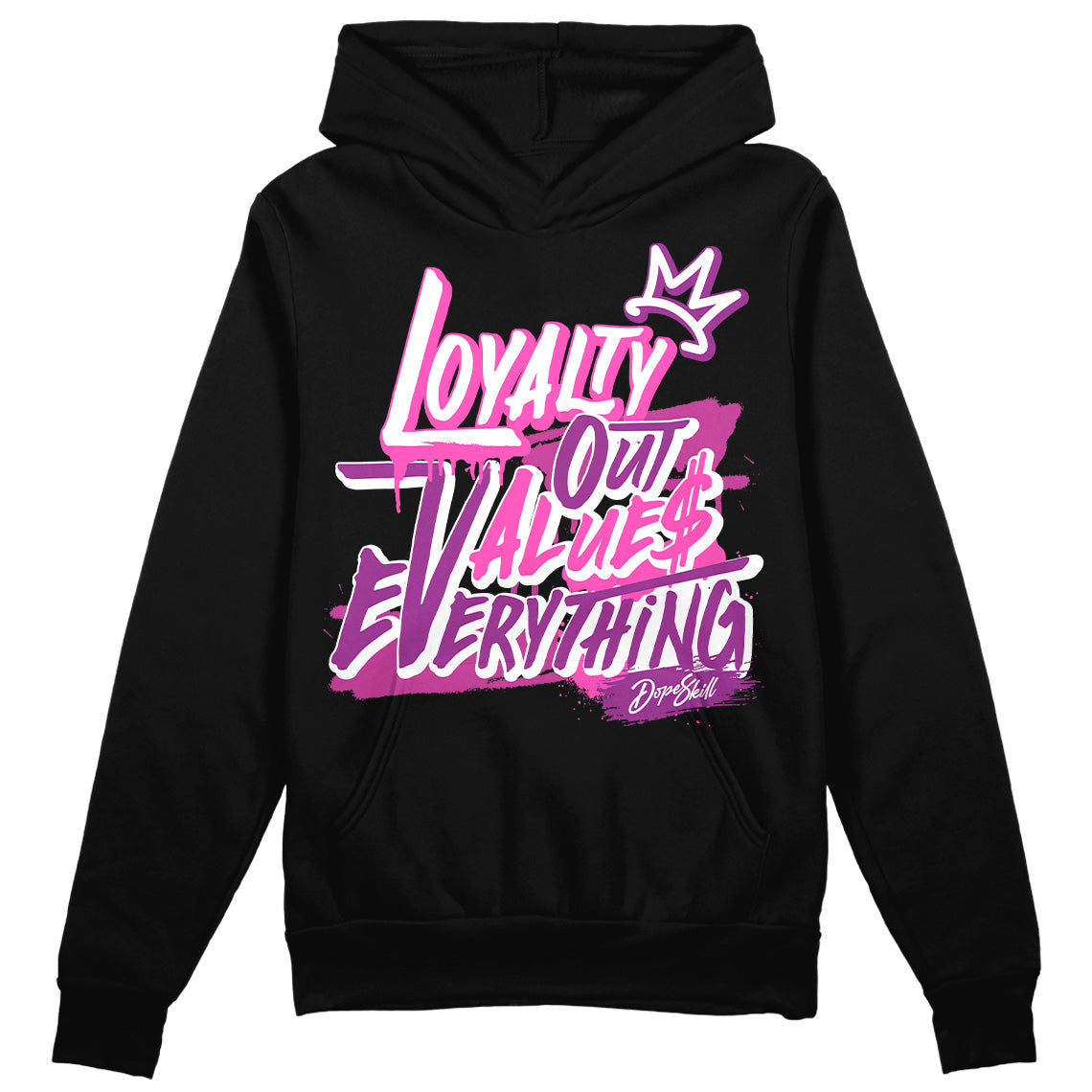 Jordan 4 GS “Hyper Violet” DopeSkill Hoodie Sweatshirt LOVE Graphic Streetwear - Black