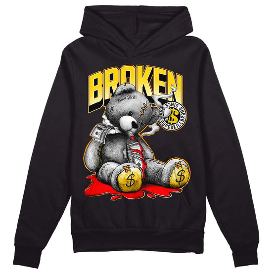 Jordan 6 “Yellow Ochre” DopeSkill Hoodie Sweatshirt Sick Bear Graphic Streetwear - Black