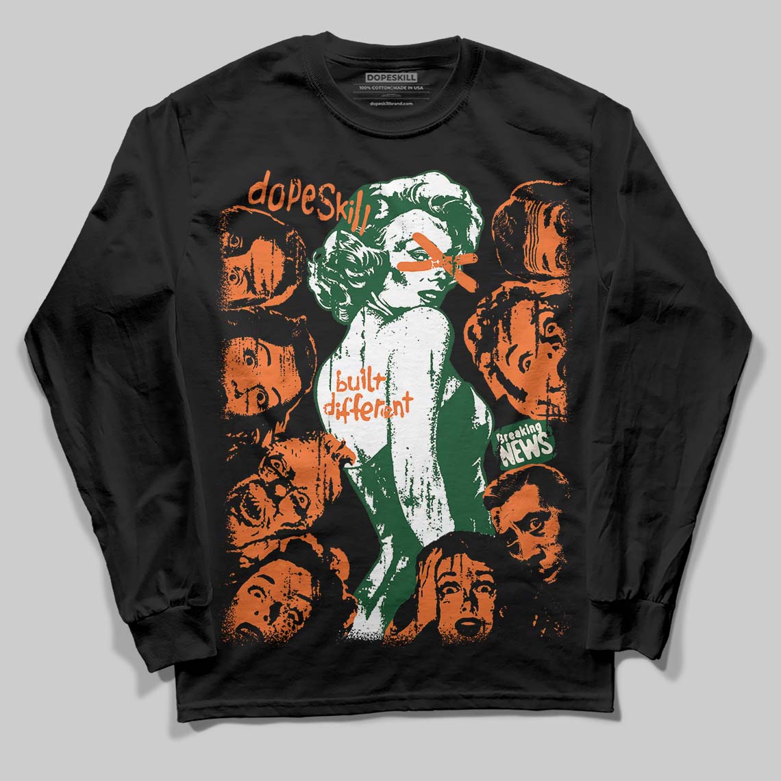SoleFly x Air Jordan 3 “Fruits Of Our Labor” DopeSkill Long Sleeve T-Shirt Built Different Graphic Streetwear - Black