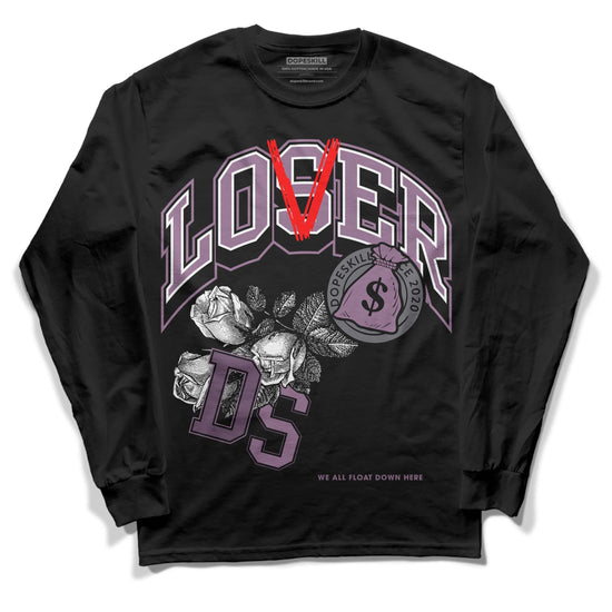 Jordan 2 “Mauve/Off-Noir” DopeSkill Long Sleeve T-Shirt Loser Lover Graphic Streetwear - Black 