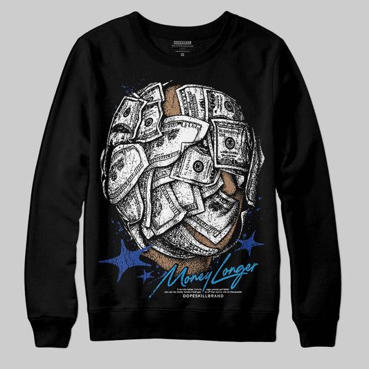 Royal Blue Sneakers DopeSkill Sweatshirt Money Longer Graphic Streetwear - Black