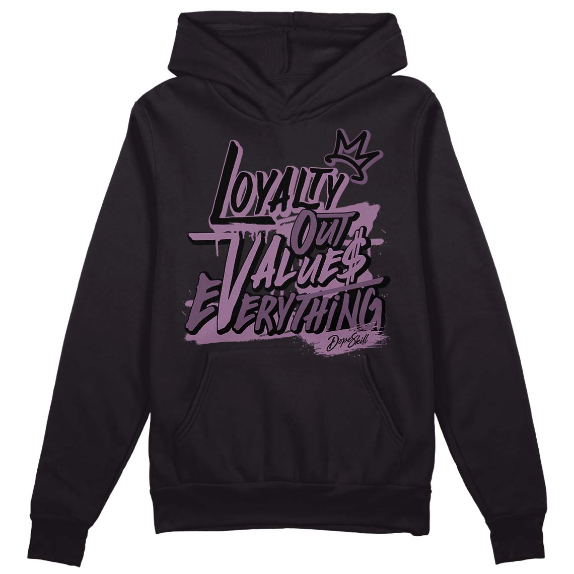 Jordan 2 “Mauve/Off-Noir” DopeSkill Hoodie Sweatshirt LOVE Graphic Streetwear - Black