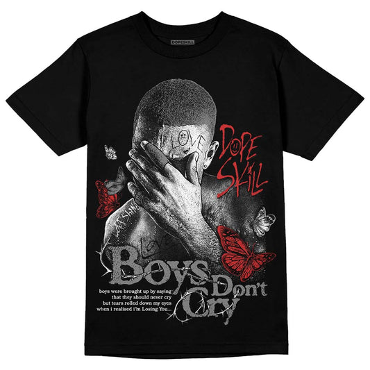 Jordan 1 High OG “Black/White” DopeSkill T-Shirt Boys Don't Cry Graphic Streetwear - Black