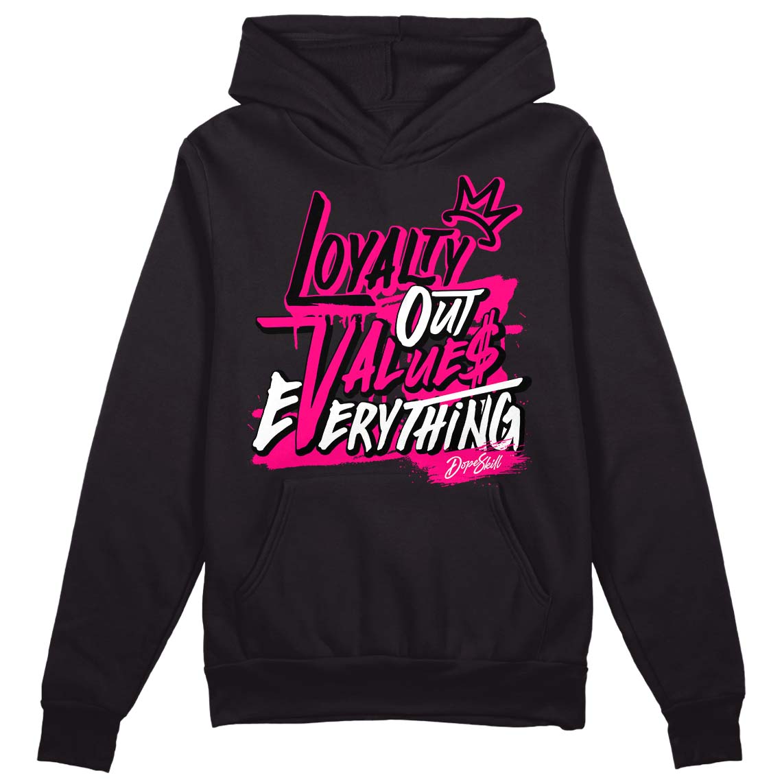 Jordan 1 Low GS “Fierce Pink” Dopeskill Hoodie Sweatshirt LOVE Graphic Streetwear - Black