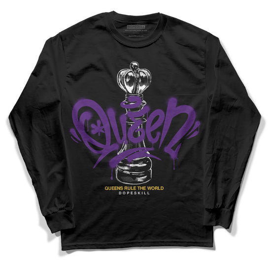 Jordan 12 “Field Purple” DopeSkill Long Sleeve T-Shirt Queen Chess Graphic Streetwear - Black