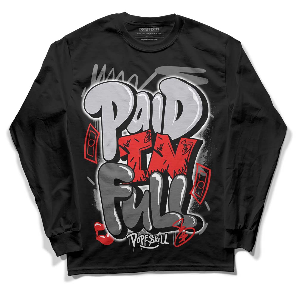 Grey Sneakers DopeSkill Long Sleeve T-Shirt New Paid In Full Graphic Streetwear - Black