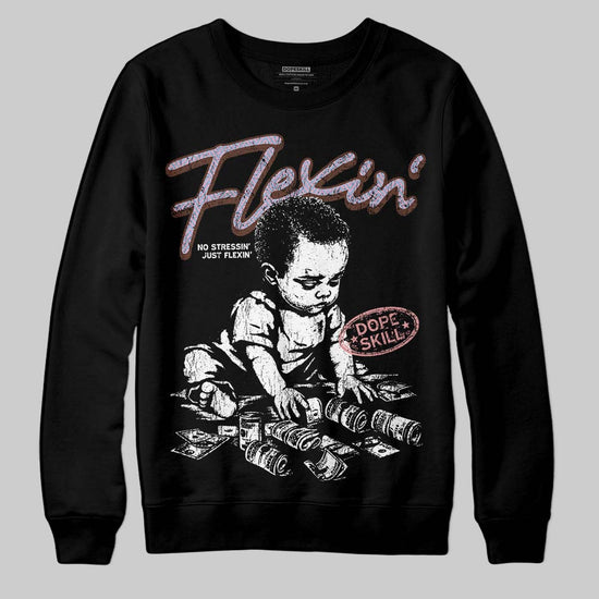Harris Tweed x Dunk Low Denim Turquoise and Baroque Brown DopeSkill Sweatshirt Flexin' Graphic Streetwear - Black