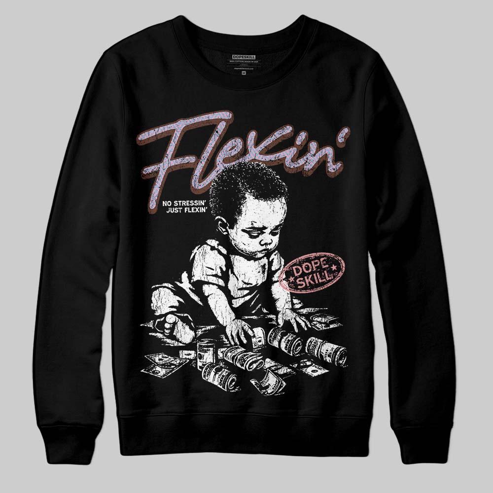Harris Tweed x Dunk Low Denim Turquoise and Baroque Brown DopeSkill Sweatshirt Flexin' Graphic Streetwear - Black