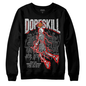 Jordan Spizike Low Bred DopeSkill Sweatshirt Thunder Dunk Graphic Streetwear - Black 