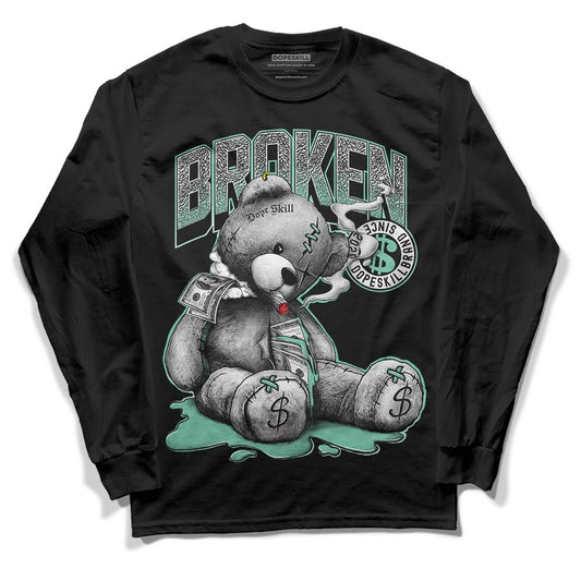 Jordan 3 "Green Glow" DopeSkill Long Sleeve T-Shirt Sick Bear Graphic Streetwear - Black 