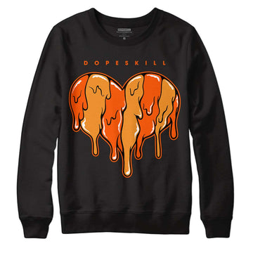 Jordan 12 Retro Brilliant Orange DopeSkill Sweatshirt Slime Drip Heart Graphic Streetwear - Black