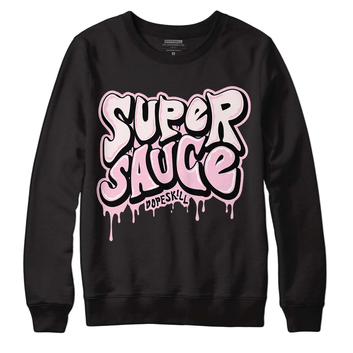 Dunk Low LX Pink Foam DopeSkill Sweatshirt Super Sauce Graphic Streetwear - Black