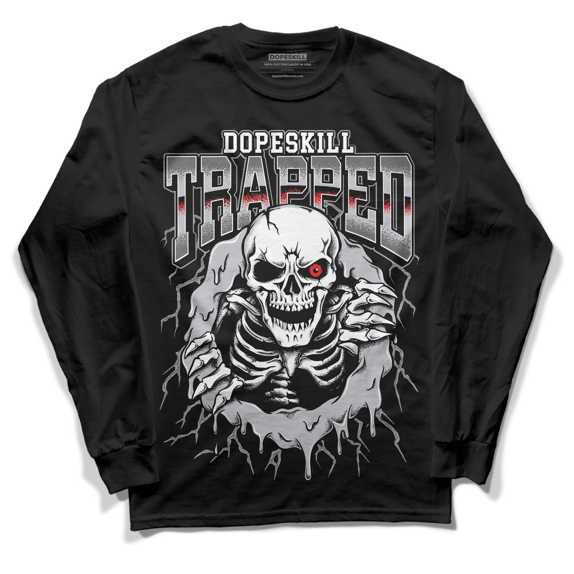 Grey Sneakers DopeSkill Long Sleeve T-Shirt Trapped Halloween Graphic Streetwear - Black