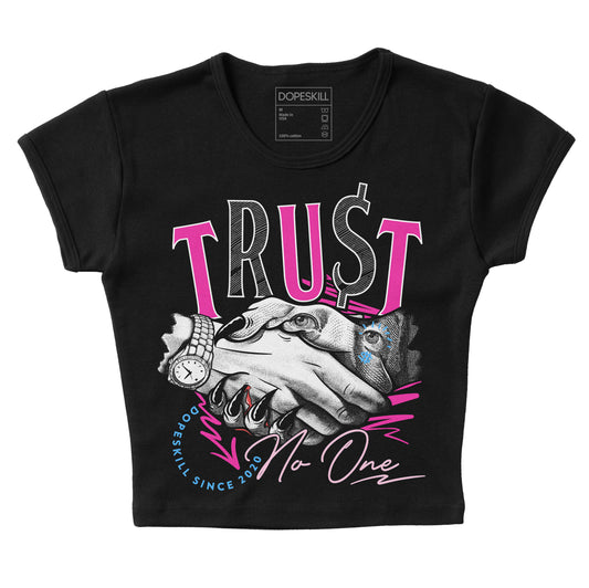 Pink Sneakers DopeSkill Women's Crop Top Trust No One Graphic Streetwear - Black