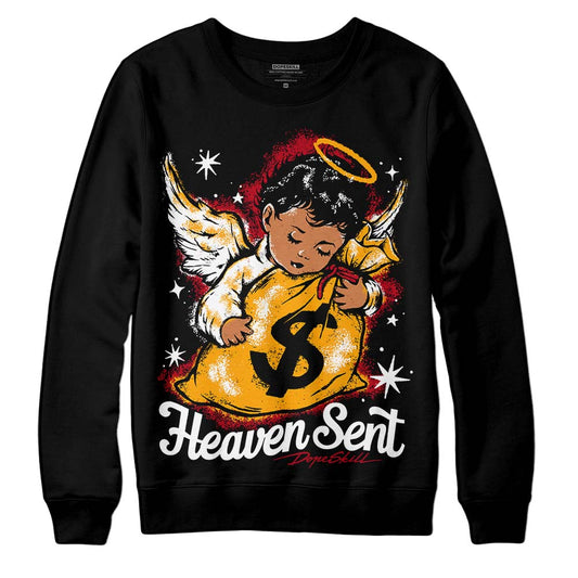 Jordan 7 Retro Cardinal DopeSkill Sweatshirt Heaven Sent Graphic Streetwear - Black