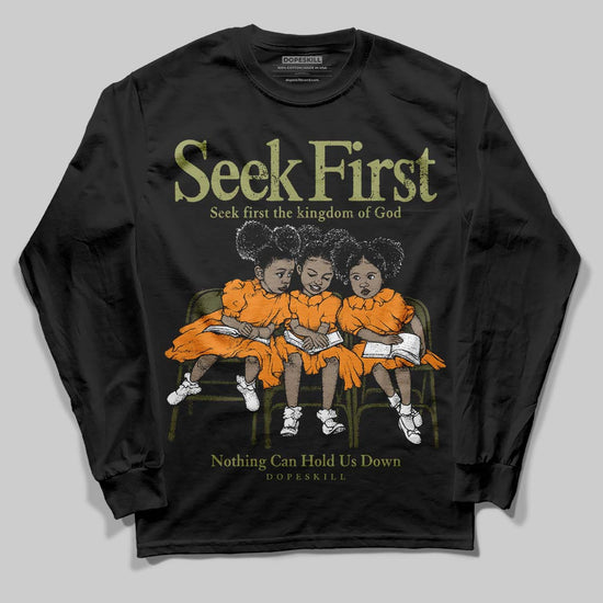 Olive Sneakers DopeSkill Long Sleeve T-Shirt New Seek First Graphic Streetwear - Black